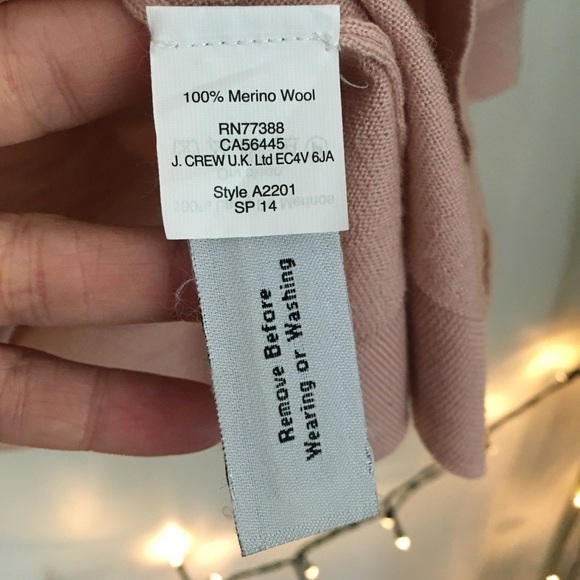 J. Crew Merino Wool pink floral embroidery white floral - Picture 10 of 10